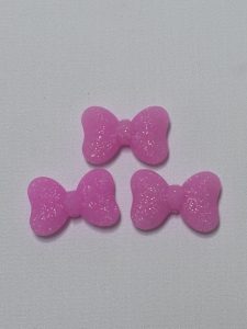 wholesale pink glitter bow beads