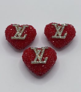 Red Rhinestone LV Beads