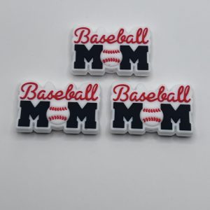 Silicone Baseball Mom Beads