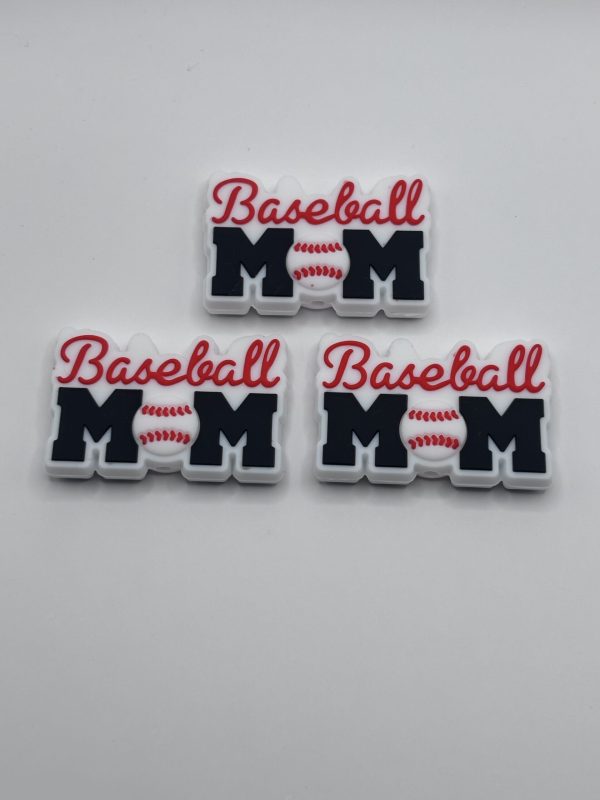 Silicone Baseball Mom Beads