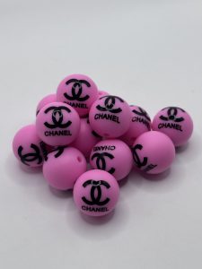 Silicone15mm Round Pink Chanel beads