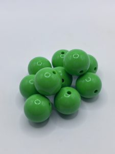 Round 15MM Glossy Green Beads Silicone Beads