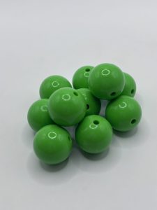 Round 15MM Glossy Green Beads Silicone Beads