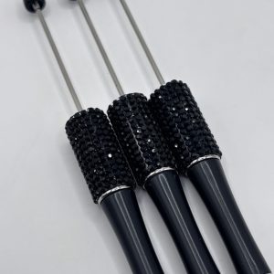 black rhinestone beadable pens