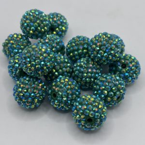 20mm green rhinestone beads