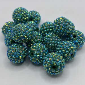 20mm green rhinestone beads