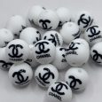 Silicone 15mm Round White Chanel beads